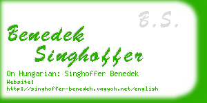 benedek singhoffer business card